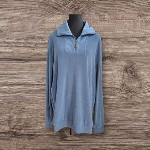 Coofandy Men's Blue 1/4 Zip Blue Sweater